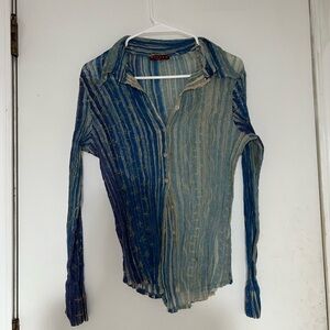 Striped Blue and Cream Blouse